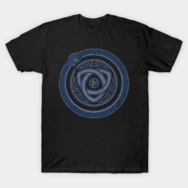 Jormungandr Ouroboros Viking Norse Pagan Mythology Serpent T-Shirt by Blue Pagan